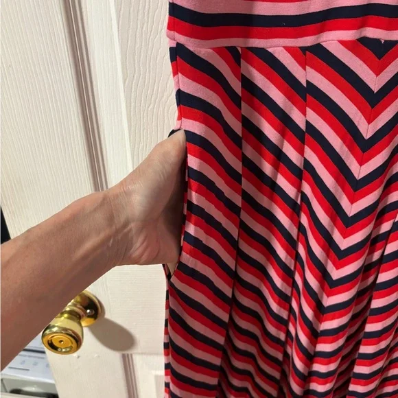 Boden Kristen Stripe A-Line V-Neck Midi Dress - Picture 7 of 16